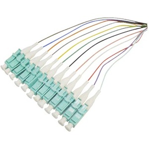 AddOn 3m Splice to LC OM3 OFNR (Riser-Rated) 12-Strand Fiber Pigtail Cable