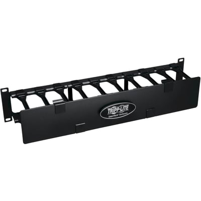 Tripp Lite by Eaton SmartRack 2U High Capacity Horizontal Cable Manager - Finger duct with dual-hinge cover