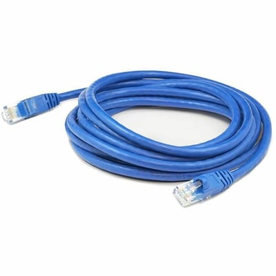 AddOn 200ft Blue CAT 5E Shielded Plenum-Rated Ethernet Cable Snagless Easy Clear Boot RJ-45 M/M