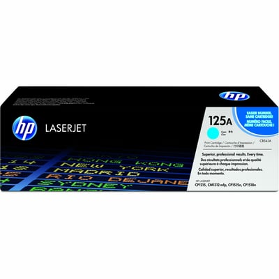 HP 125A (CB541A) Original Laser Toner Cartridge - Single Pack - Cyan - 1 Each