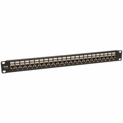 24PORT 1U CAT6/CAT5 PATCH PANEL RM/STP SHIELDED/FEEDTHROUGH RJ45