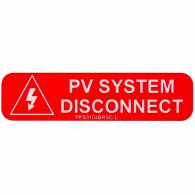 PV DISCONNECT LABEL 1X4 WHI