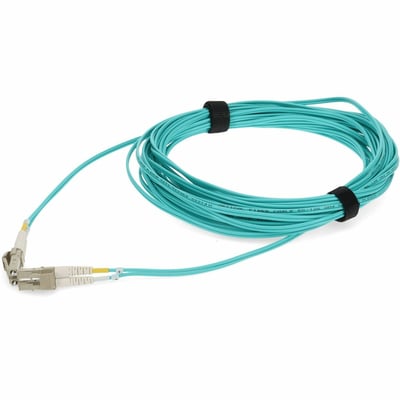 AddOn 5m LC to LC Aqua OM4 Duplex OFNP (Plenum-Rated) TAA Fiber Patch Cable