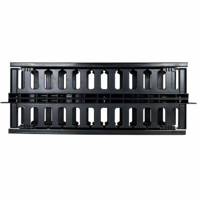 2U DOUBLE SIDED HORIZONTAL PLASTIC CABLE DUCT (3.5IN DEEP)