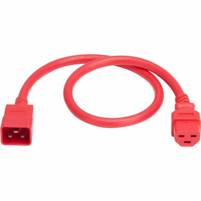 POWER CORD C20 C21 HEAVY-DUTY 20A 250V 12 AWG 2 FT. 0.6 M RED