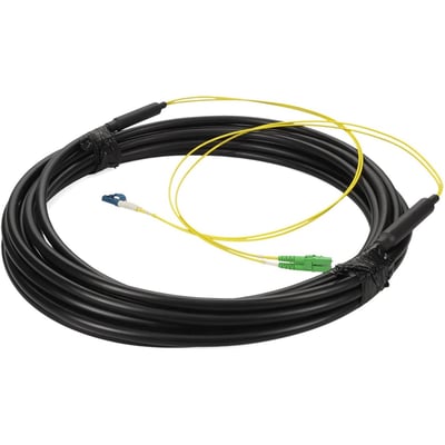 AddOn 15m ALC to LC Black OS2 Simplex OFNR (Riser-Rated) SMF Fiber Outdoor Patch Cable