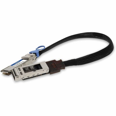 AddOn 100GBase-CU QSFP28 to QSFP28 Male to Female Direct Attach Extension Cable (Passive Twinax, 22cm, 30AWG)