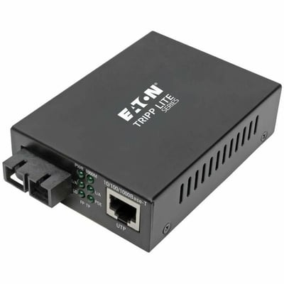 Tripp Lite by Eaton Gigabit Multimode Fiber to Ethernet Media Converter, POE+, International Power Cables, 10/100/1000 SC, 1310 nm, 2 km (1.2 mi.)