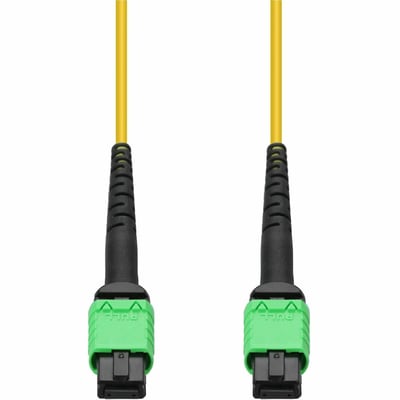 AddOn 30m MPO/APC to MPO/APC Yellow OS2 OFNR (Riser-Rated) 12-Strand SMF Fiber Patch Cable