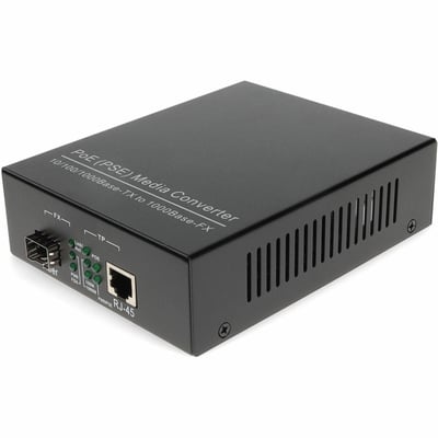 AddOn 10/100/1000Base-TX(RJ-45) to Open SFP Port POE Media Converter