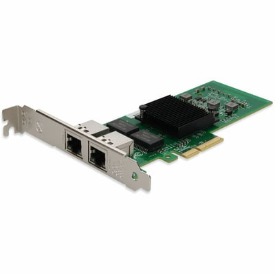 AddOn 10/100/1000Mbs Dual RJ-45 Port 100m PCIe 2.0 x1 Network Interface Card Intel 82576 Chipset based on Intel 82576 Chipset