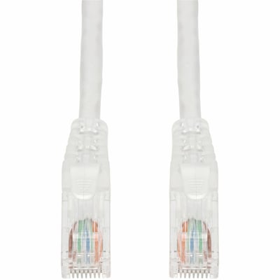 AddOn 7ft White CAT 6A PVC Ethernet Cable Snagless Easy Clear Boot TAA RJ-45 M/M