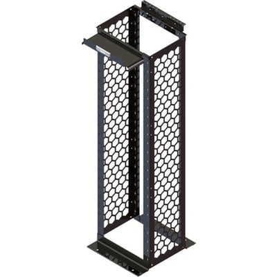 Ortronics MM20 Channel Rack, 16.25" Deep, 7 ft, 45 RU, Tapped, Black