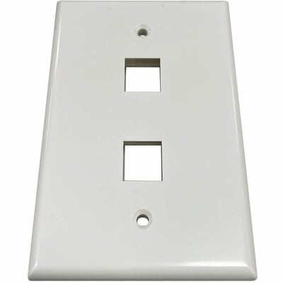 Tripp Lite by Eaton Safe-IT 2-Port Single-Gang Keystone Wall Plate, Antibacterial, Ivory Gloss, TAA
