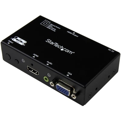 StarTech.com 2x1 HDMI + VGA to HDMI Converter Switch w/ Automatic and Priority Switching " 1080p