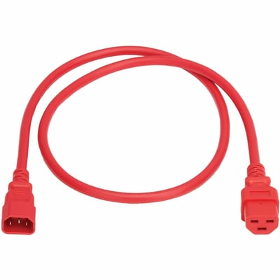 POWER CORD C14 C21 HEAVY-DUTY 15A 250V 14 AWG 2 FT. 0.6 M RED