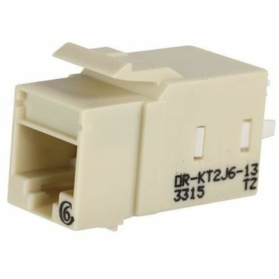 Ortronics Category 6 Keystone Jack, Lacing Cap Termination, Elec Ivory