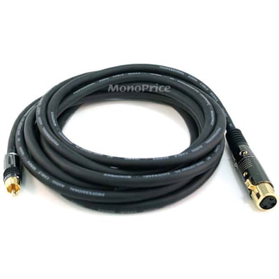 XLR F TO RCA M 16AWG CABLE 15FT