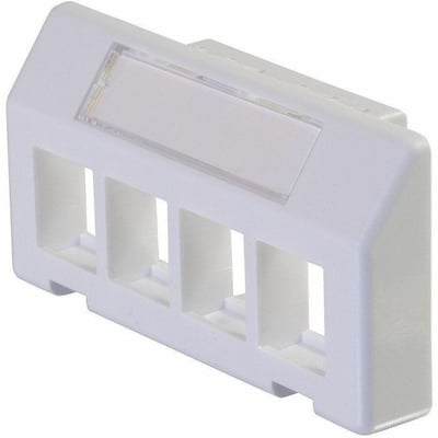 Ortronics Keystone Furniture Adapter Plate, Holds 4 Keystone Modules,White