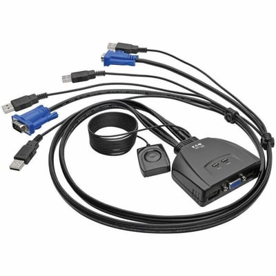 Tripp Lite by Eaton 2-Port USB/VGA Cable KVM Switch with Cables and USB Peripheral Sharing