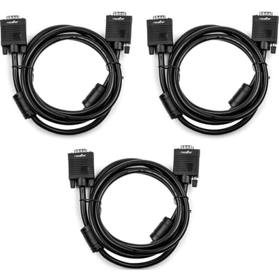 Rocstor Premium High-Resolution SVGA/VGA Monitor Cable (3-Pack)