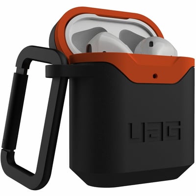 APPLE AIRPODS HARD CASE V2-BLACK/ORANGE