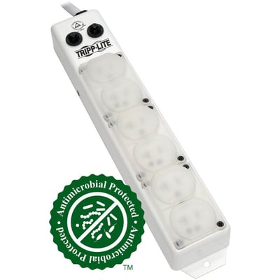 Tripp Lite by Eaton Safe-IT UL 1363A Medical-Grade Power Strip for Patient-Care Vicinity 6x 20A Hospital-Grade Outlets Safety Covers 7 ft. Cord