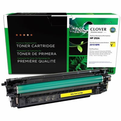 Clover Imaging Remanufactured Yellow Toner Cartridge (Reused OEM Chip) for HP 212A (W2122A)