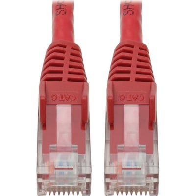 Eaton Tripp Lite Series Cat6 Gigabit Snagless Molded (UTP) Ethernet Cable (RJ45 M/M), PoE, Red, 4 ft. (1.22 m)