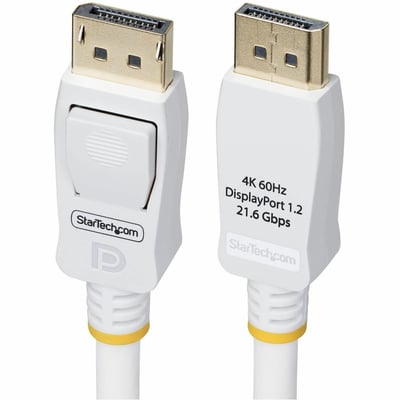 DISPLAYPORT 1.2 CABLE 4K 60HZ 10FT WHITE VESA CERTIFIED DP 1.2