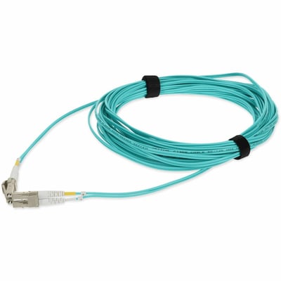 AddOn 9m LC to LC Aqua OM4 Duplex OFNP (Plenum-Rated) TAA Fiber Patch Cable