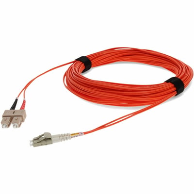 AddOn 50m SC to LC Orange OM1 Duplex OFNR (Riser-Rated) MMF Fiber Patch Cable