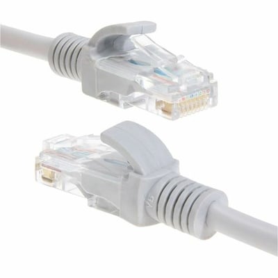 4XEM 1FT Cat6A Snagless RJ45 Ethernet Patch Cable (Gray, 10Gbps, Pure Copper, UTP)