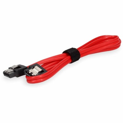 AddOn 5-Pack of 1.5ft SATA Flex Male to Male Red Serial Cables