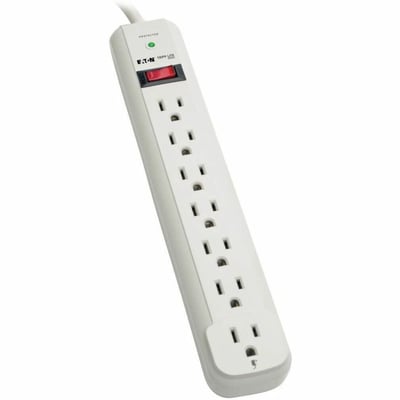 Tripp Lite by Eaton Protect It! 7-Outlet Surge Protector 6 ft. Cord 1080 Joules Diagnostic LED Light Gray Housing