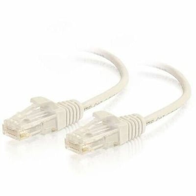 Quiktron Q-Series 28 AWG CAT6 Patch Cable, White, 7 FT