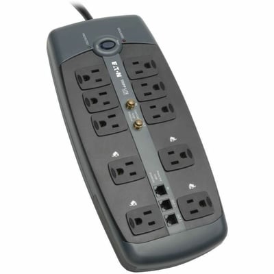 Tripp Lite by Eaton Protect It! 10-Outlet Surge Protector 8 ft. (2.43 m) Cord 3345 Joules Tel/Modem/Coaxial Protection