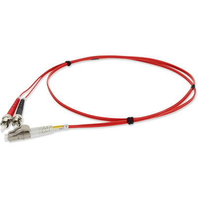 AddOn 3m ST to LC Red OM1 Duplex OFNR (Riser-Rated) MMF Fiber Patch Cable