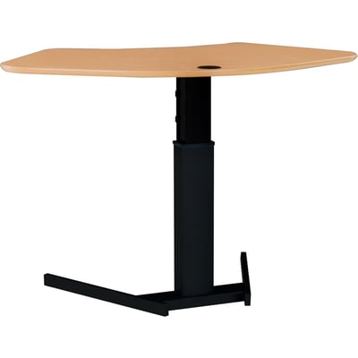 SOFT MELAMINE BEECH VENEER TABLETOP WITH STEEL FRAME BLACK