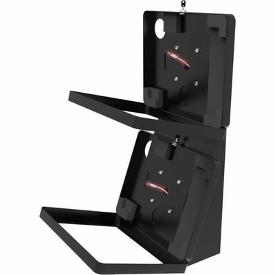 CTA Digital Dual Universal Security Enclosure Desk Mount w/ Storage Compartment (Black)