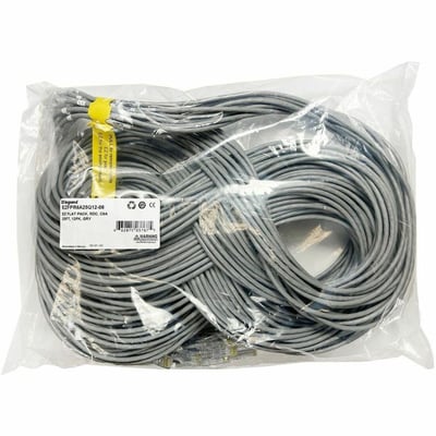 Ortronics EZ Patch Flat Pack Clarity CAT6A 7FT, 12 Pack, Gray