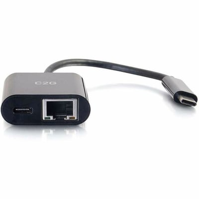USB-C ETHERNET ADAPTER W/ POWER BLACK