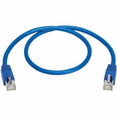Tripp Lite series Cat8 40G Snagless SSTP Ethernet Cable (RJ45 M/M), PoE, Blue, 2 ft. (0.6 m)