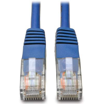 Eaton Tripp Lite Series Cat5e 350 MHz Molded (UTP) Ethernet Cable (RJ45 M/M), PoE - Blue, 1 ft. (0.31 m)