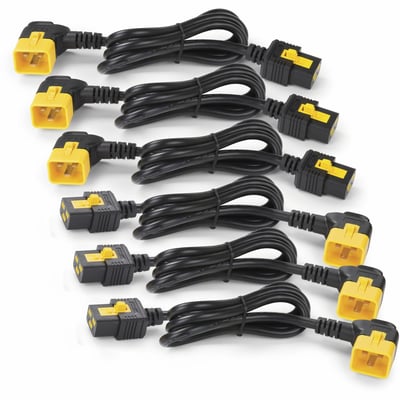 APC NetShelter Power Cord Kit (6 ea), Locking, C19 to C20 (90 Degree), 1.2m
