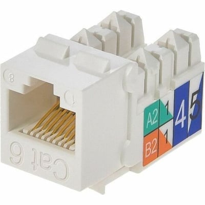 CAT6 PUNCH DOWN KEYSTONE JACK - WHITE