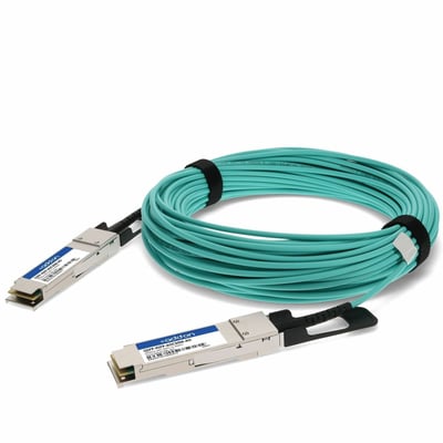 AddOn MSA and TAA Compliant 40GBase-AOC QSFP+ to 4xSFP+ Active Optical Cable (850nm, MMF, 30m)