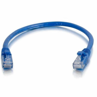 Quiktron 1ft Q-Series Cat6a Snagless (UTP) Ethernet Network Patch Cable, CM Rated - Blue