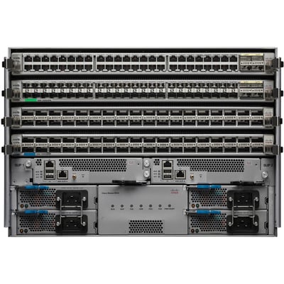Cisco Nexus 9504 Chassis Bundle with 1 Sup, 3 PS, 2 SC, 6 FM, 3 FT