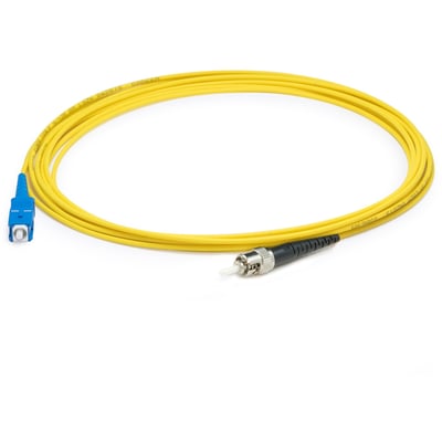 AddOn 9m ST to SC Yellow OS2 Simplex OFNP (Plenum-Rated) SMF Fiber Patch Cable